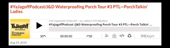 YaJagoff Podcast Player Bar Porch Tour 3