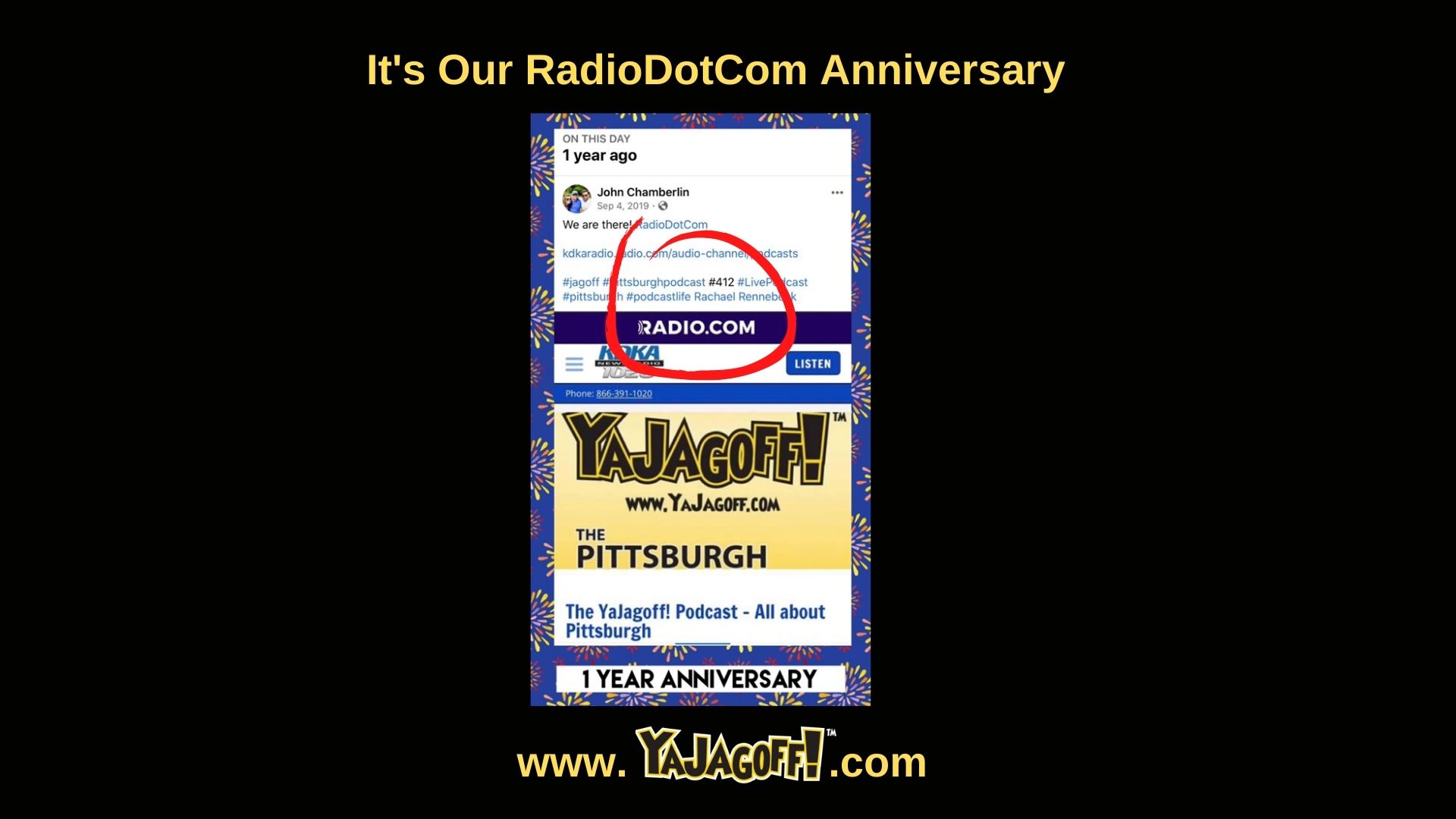 YaJAgoff Podcast Anniversary on RadioDotCom
