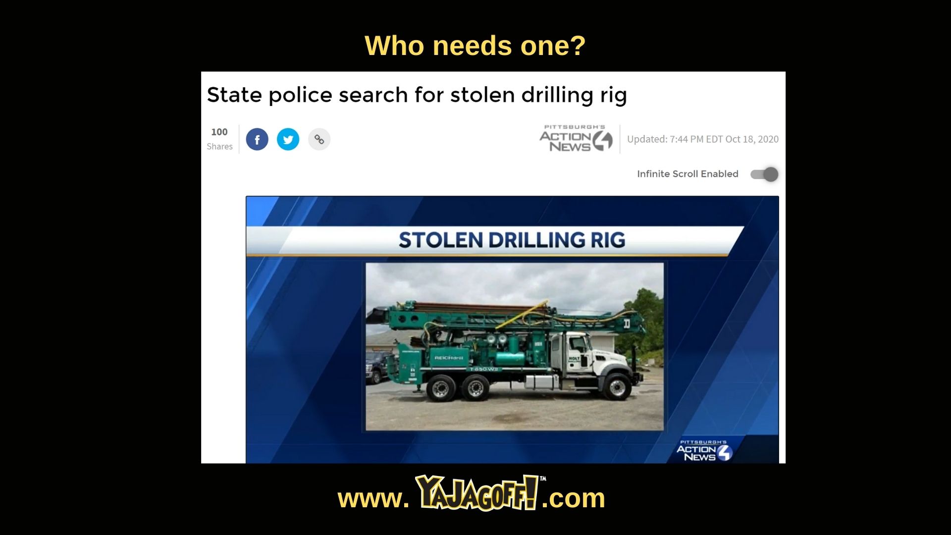 YaJagoff Stolen Drilling Truck