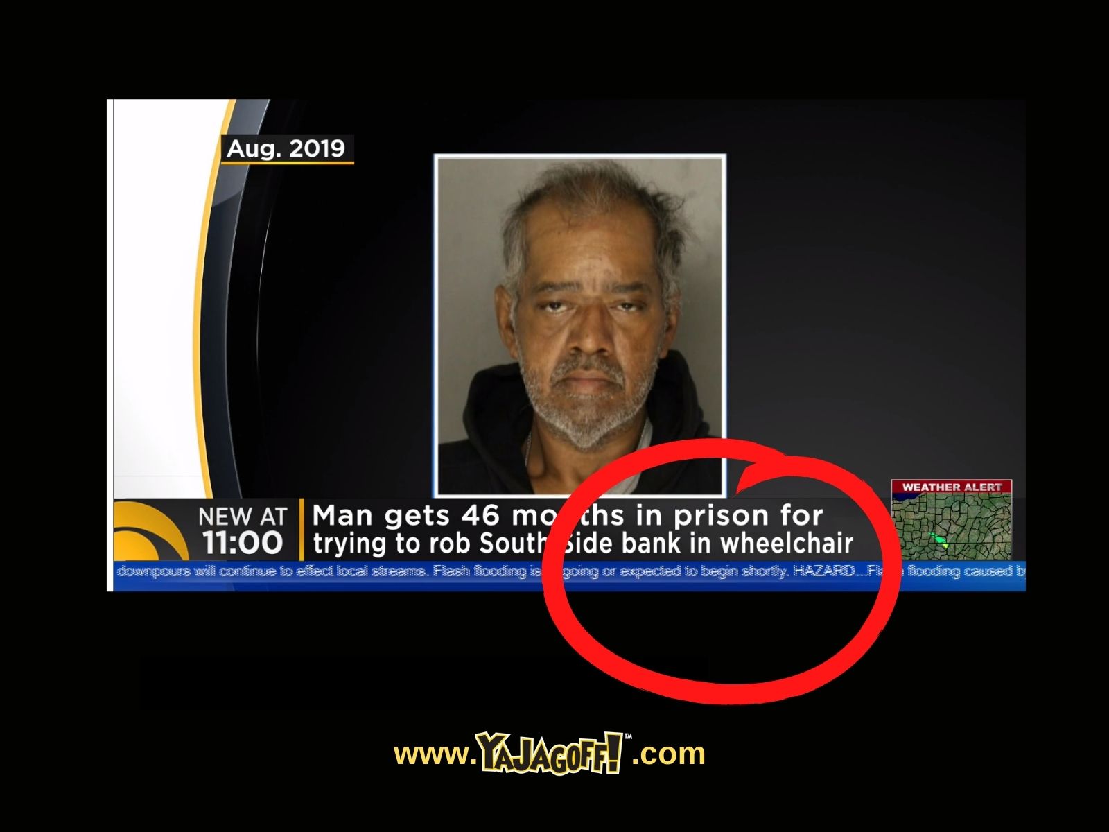 he man who attempted to rob the First National Bank on the South Side two summers ago while using a wheelchair as a prop has been sentenced to prison time.
