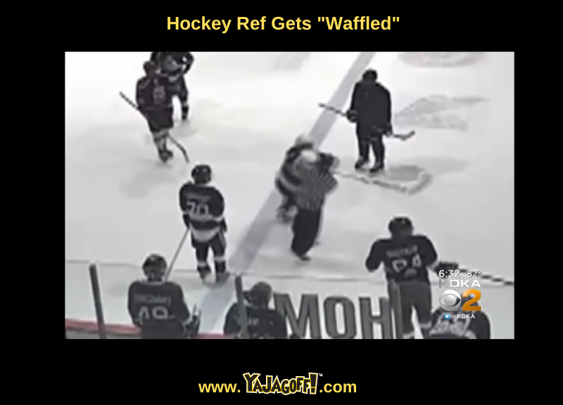 Rec League Hockey Ref Gets WHACKED! Ya Jagoff!!!