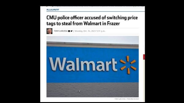 CMU Police Officer accused of switching price tags