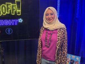 Ebtehal Badawi - Building Bridges Annual Event on the Clemente Bridge – see the mascot race and build community. The Jags place their paint strokes on her legacy painting.