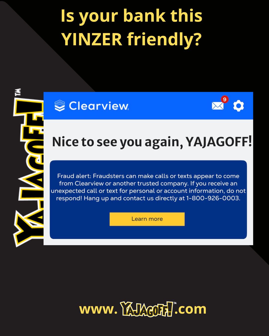 Clearview Bank Message